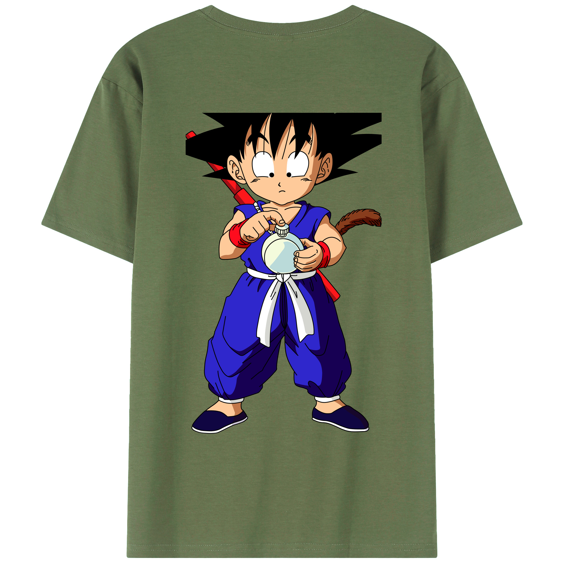 （画像用） ドラゴンボール 孫悟空（そん ごくう）Son Goku カカロット DRAGON BALL Kakarotto 綿100％ メンズ半袖Tシャツ（バックプリント） 通気性
